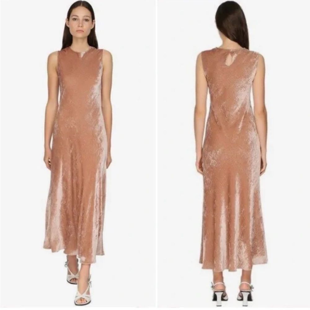 Sies Marjan Viv Corded Velvet Dress in Tan Peach